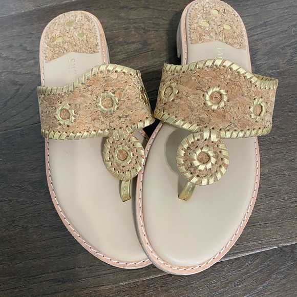 Jack Rogers Shoes Jack Roger Sandal Jack Ii Cork And Gold Size 9